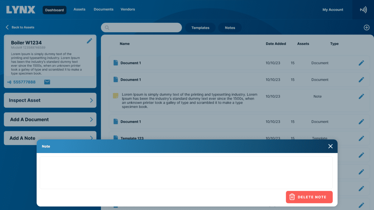 Asset – Note