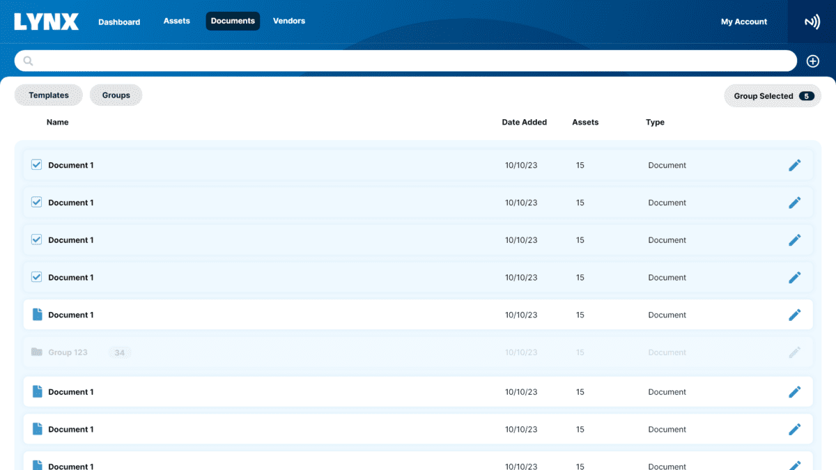 Documents – Group Select